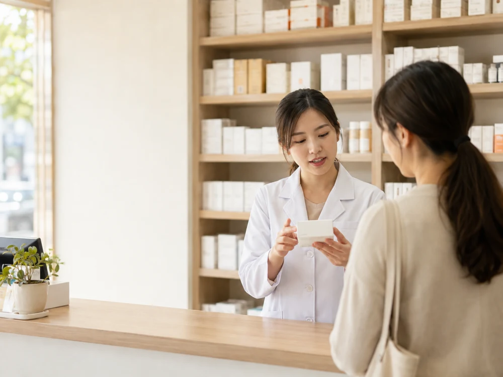 Dược sĩ tư vấn sản phẩm cho khách hàng tại quầy thuốc