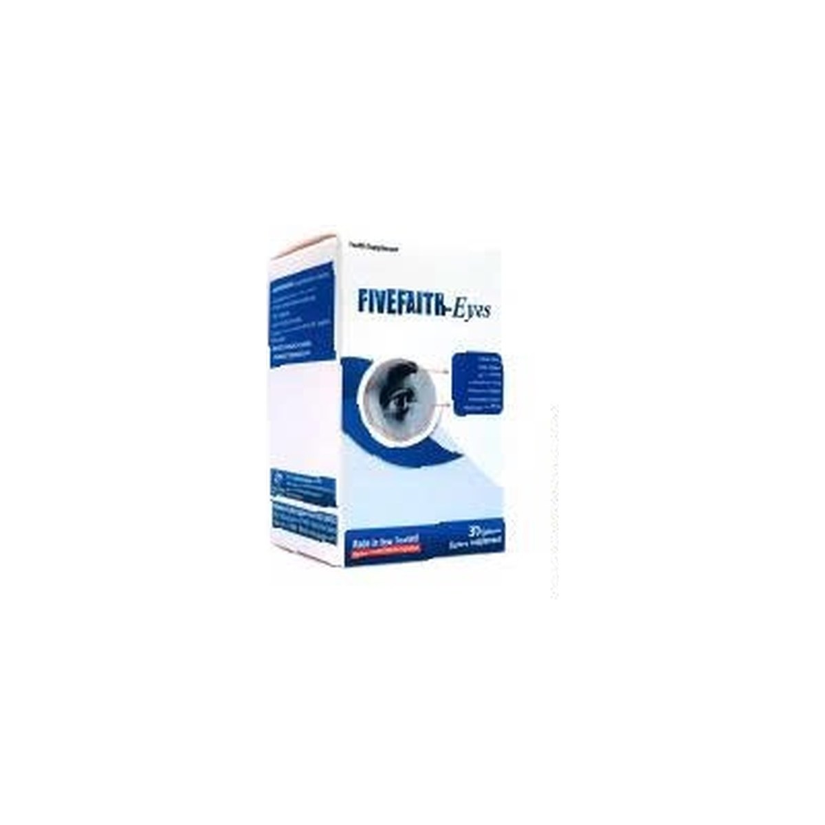 Hộp sản phẩm FIVEFAITH-Eyes màu trắng xanh, có hình con mắt và tên sản phẩm ở mặt trước.